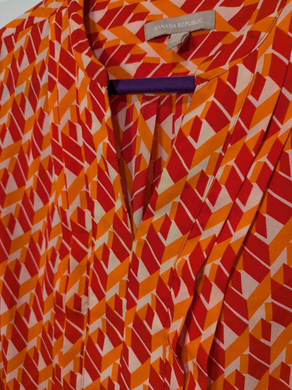 Banana Republic Geometric Print Dress | Effortless Summer | Sz 12P - Picture 4 of 6